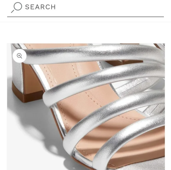 Cole Haan Silver Heeled Sandals with Strappy Design. Size 7 - Picture 9 of 11